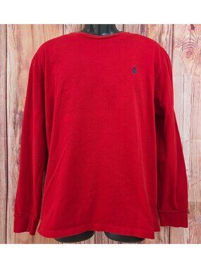 Polo Ralph Lauren Red Long Sleeve Classic Fit Shirt Large